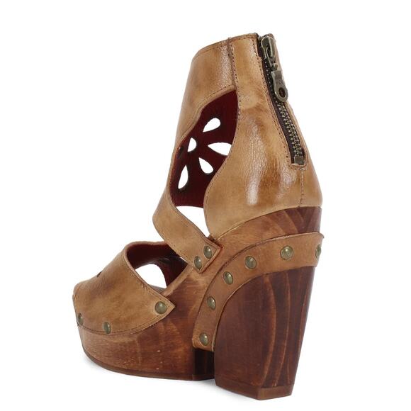 Bed Stu *Lucrative* Floral Cut Wedge Leather Sandals | Sz 10 Tan Rustic NEW $235 - Picture 6 of 6